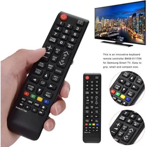 Télécommande Universelle - BN59-01175N - Pour Tv Samsung - Portée 10 M - Noir - 1 Pièce (1/3)