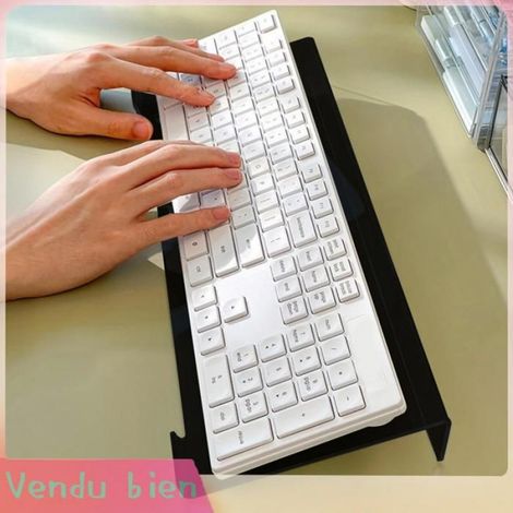 Garosa rehausseur de clavier Support de clavier d'ordinateur de grande taille, antidérapant, materiel d'affichage Transparent Noir (1/4)