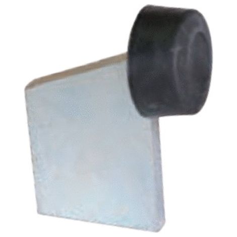 Butée de portail à souder Torbel A30010 AF 10 - Acier zingué blanc avec tampon caoutchouc (1/2)