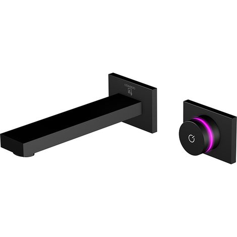 Steinberg iFlow - Mitigeur de lavabo électronique encastré avec thermostat, installation 2 trous, noir mat 390 1816 S (1/5)