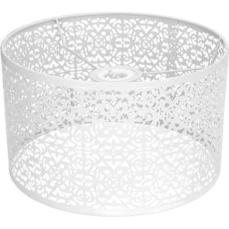 L'abat-jour ajouré Fafeicy E27 E14 est un abat-jour universel en fer de haute qualité, adapté aux salons, chambres et balcons (blanc). (1/5)