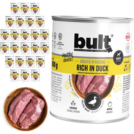 Cibo umido per cani BULT al gusto anatra, lattina da 24x800g (1/2)