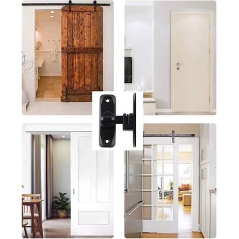 Serratura per porta scorrevole - Serratura per porta a battente - Serratura per porta girevole a 90° in acciaio inox - Chiavistello a vite per porte scorrevoli, porte del bagno, porte finestre, finest (1/5)