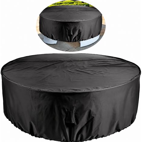 Housse de protection ronde pour salon de jardin Ø 120 x 75 cm tissu Oxford 210D noir 120 75 890 g – Livraison gratuite (1/5)