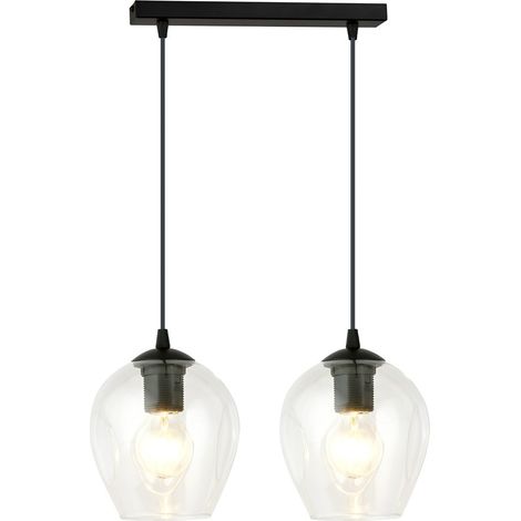Suspension Emibig Istar 2 noire verre 2xE27 réglable (1/4)