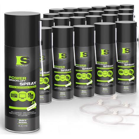 Spraytive 24x 400ml Power Druckluftspray - Air Duster, Druckluftreiniger, Luftdruckspray, Reinigungsspray (1/5)
