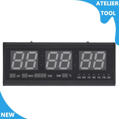 18.9 7.5in horloge murale montée avec heure date température LED horloge murale numérique pour salon bureau (1/5)