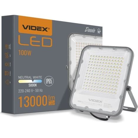 Halogenstrahler 100W neutrales Licht 5000K 13000lm IP65 DAVIS Videx (1/4)