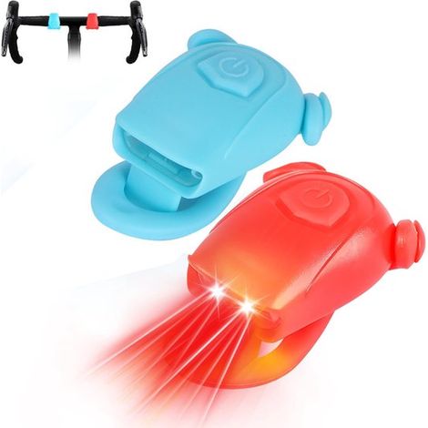 Éclairage vélo - Kit d'éclairage vélo rouge et blanc (2 pièces) - Feu avant et feu arrière (1/5)