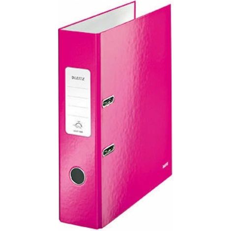 LEITZ Ordner Leitz WOW 80mm DIN A4 Werkstoff: Graupappe Material der Kaschierungaußen: Papier laminiert Material der Kaschierung innen: Papier laminiert pink