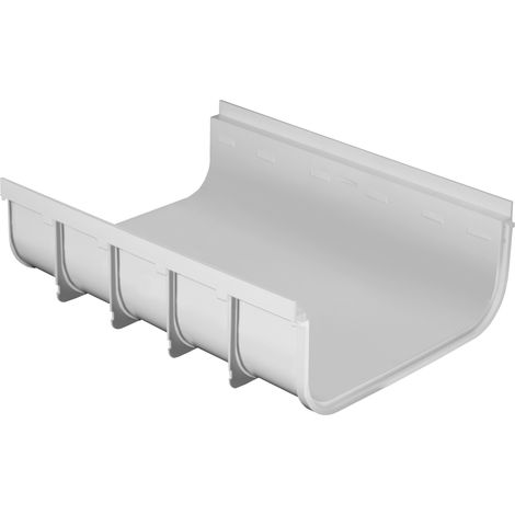 First Plast – Caniveau d'évacuation PVC anti-choc 400 x 175 x 500 mm – Emboîtable avec découpe tous les 10 cm – Système de montage à baïonnette - BAS 400 X (1/2)