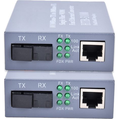 Hundred Megabit Ethernet Converter Optic Fiber Transceiver US Plug 110240V (1/5)