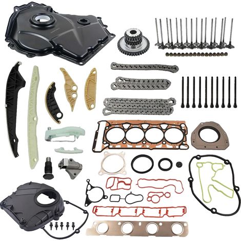 Kit catena di distribuzione, acciaio di alta qualità, compatibile con EA888 Gen2, progettato per le prestazioni del motore, nuovo di zecca, meccanismo di distribuzione del motore (1/5)
