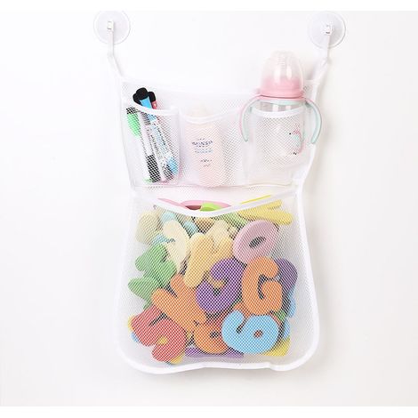 Filet de Rangement Salle de Bain Jouet de Stockage Sac à Jouet du Bain avec 2 Crochets Robustes Auto-Adhésifs 3245cm (1/4)