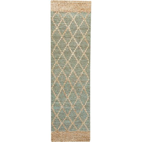 Teppich TELLIKAYA Grün 80 x 300 cm Jute (1/5)