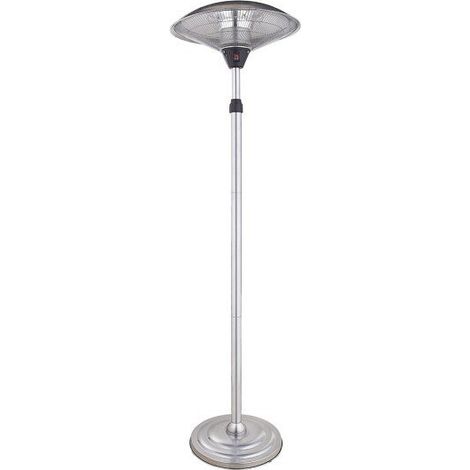 Stufa da Esterno con Base Koel Silver 2000W 2 Potenze Antiribaltamento IP34 (200xØ60x60cm)