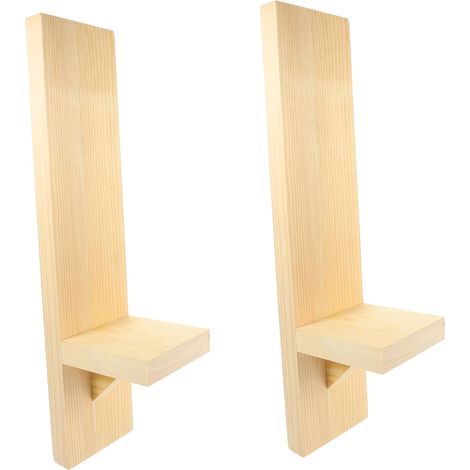 Bougeoir Mural en Bois Naturel, Paire De Supports pour Bougies Décoratifs, Design Vintage en Bois Massif, pour Décoration Intérieure, Ambiance Chaleureuse, Salon Et Salle à Manger (1/5)