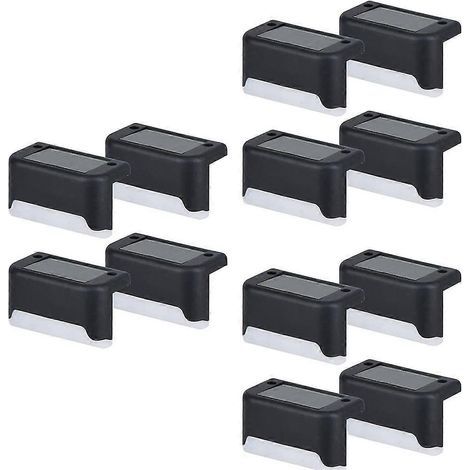 Lot de 12 lampes solaires LED pour escalier, jardin ou balcon, étanches et décoratives. (1/5)