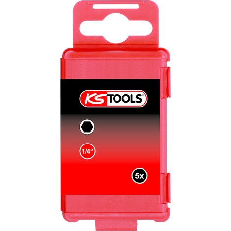 KS Tools 1/4 Bit Innensechskant, 75 mm, 6 mm, 5er Pack