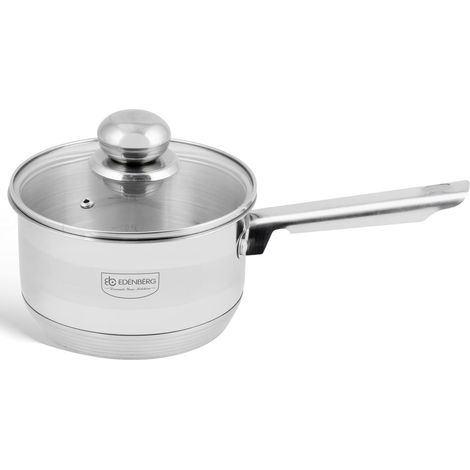 Cacerola Edenberg de acero inoxidable de 1,5 l con tapa. (1/3)