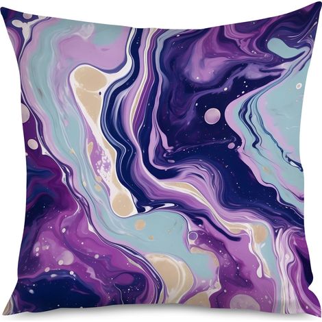 Housse de Coussin Décoratif Effet Marbre Luxe (1/5)