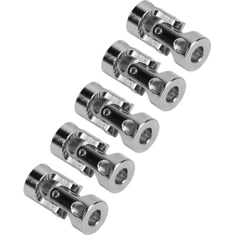 Fünf 5-mm-Universalgelenkkupplungen, 45 Stahl-Motorwellenkupplungsverbinder, geeignet für ferngesteuerte Modellautos und -boote. (1/4)