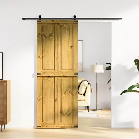 vidaXL  Barn Door  Corona Honey Brown 80 x 210 cm Solid Pine Wood