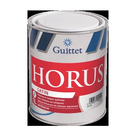 Guittet – Peinture laque satinée 12-14 m²/L – Résistante aux chocs et rayures – Séchage rapide – Pour maçonneries et boiseries intérieures/extérieures - Satin1lblanc (1/2)