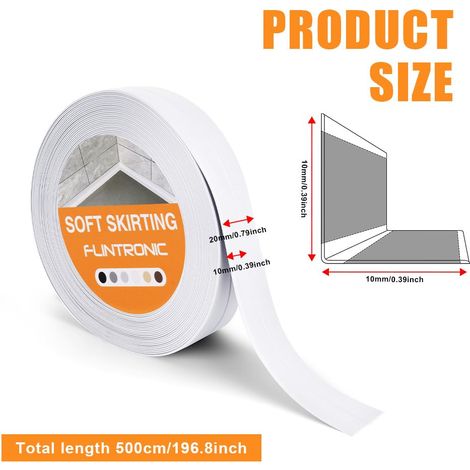 Joint Salle de Bain, 5m20mm (10+10mm) Bande Etancheite Autocollante, Ruban D'étanchéité Auto-Adhésif en PVC pour Baignoire, Salle de Bain, Cuisine, Anti-moisissure, Calfeutrage(Blanc)