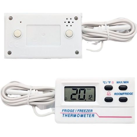 Thermomètre numérique pour réfrigérateur/congélateur - avec fonction alarme - fonction valeurs maximales/minimales (1/5)