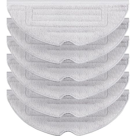 6 Lingettes Microfibre aux Ions d'Argent pour Roborock S7/S8 Series – Gris Clair, Lavables, 99,99 % Antibactérien (1/5)