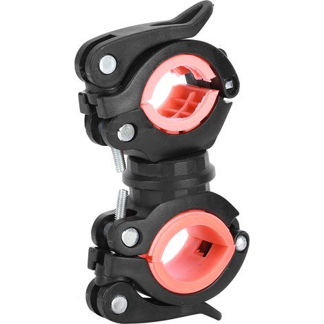 Support de lampe torche de vélo noir multifonction rotatif à 360 degrés avec clip et fixation pour éclairage avant de vélo (1/5)