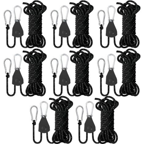 8 Pcs Paracorde，Paracorde 4mm，Cordelette 4mm，Corde Escalade，Accessoires Camping Sangle A Cliquet Tente Survie Paracord (1/5)