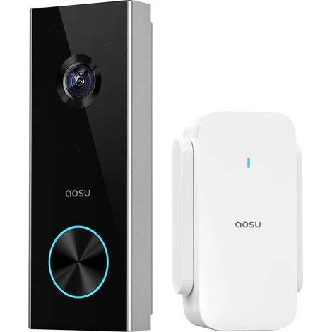 Aosu V8P Video citofono WLAN Kit completo 1 pezzo Grigio, Bianco