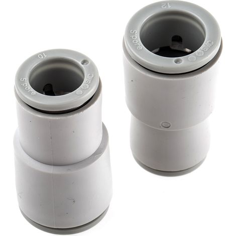 Adaptateur tube à tube droit SMC KQ2 vers Enfichable, 12 mm Enfichable 10 mm
