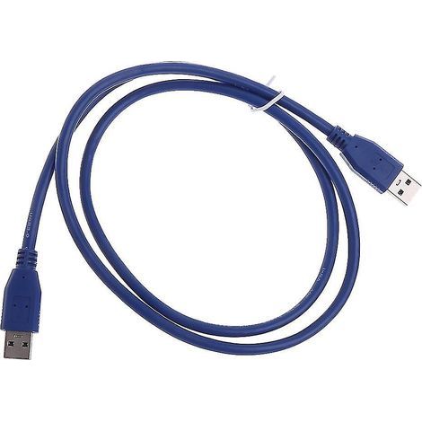 Câble USB 3.0 mâle-mâle type A, rallonge bleue de 1 m (39,4 pouces) et de 5,5 mm de diamètre. (1/4)