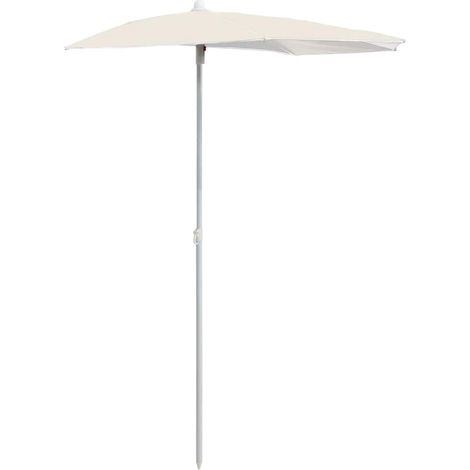 Maison Exclusive - Halb-Sonnenschirm mit Mast 180x90 cm Sandfarbe (1/5)