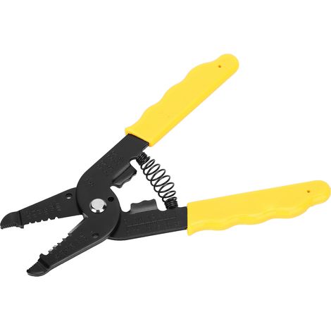 Pince à dénuder les fils, pince à sertir multifonctionnelle pour bornes d'électricien domestique (jaune)