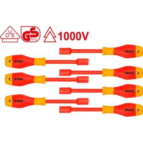 SET 7 CACCIAVITI ISOLATI A BUSSOLA 1000V - GS - DVE - INDUSTRIAL HKISD0701 - INGCO