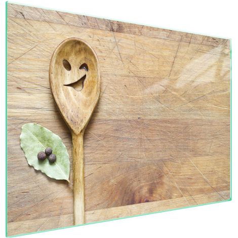 Plaque de protection en verre pour cuisinière 70x52 Cuillère (1/5)