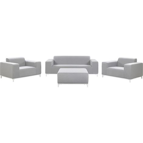 Garden Lounge Set with Table 5 Seater ROVIGO Light Grey