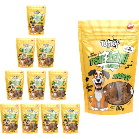 TufTuf Hunde-Gelee-Drops, Leckerlis für Hunde und Geflügel, 10 x 80 g (1/3)