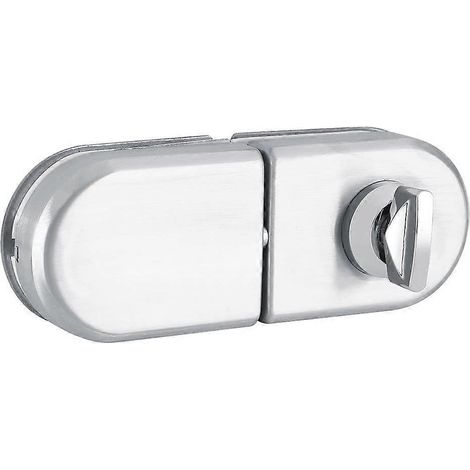 Serrure de porte semi-circulaire 10-12 mm en acier inoxydable avec clés pour porte vitrée simple face (ouverture/fermeture). Usage domestique, hôtel, bureau, salle de bain.-AquaForge (1/5)