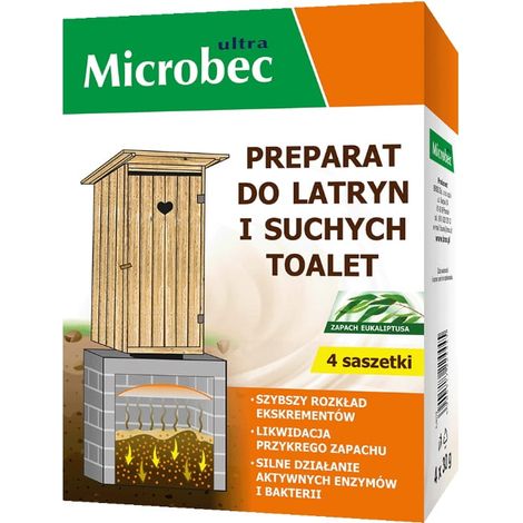Preparación Microbec ultra para letrinas y retretes secos 4x30g (1/2)