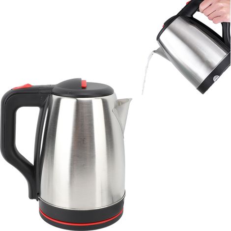 Hervidor de agua de acero inoxidable 304, capacidad de 2 litros, 2000 W, protección contra quemaduras, base giratoria, función de ebullición rápida, olla a presión para té y café. (1/5)