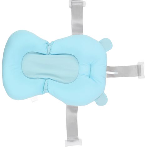 Coussin de bain flottant, sûr, pliable et réglable pour bébé nouveau-né, ours bleu (1/5)
