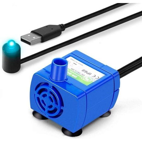 Bomba de agua eléctrica sumergible silenciosa de nueva generación , cable de 1,8 m, bajo consumo, para bebederos de gatos. (1/4)