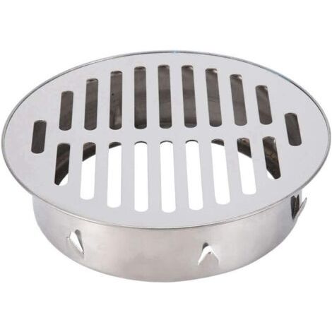 Pair Lntyq Siphon de Sol, Balcon en Acier Inoxydable Évier Rond Anti-Blocage Siphon de Sol Amovible pour Jardin Extérieur Tuyau d'Évacuation Tuyau d'Échappement Toit Balcon Utilisation(160 Flat Mouth)