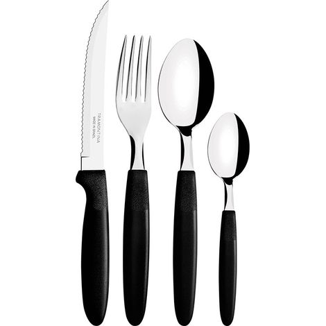 Besteckset Ipanema 25 Teile mit schwarzem Griff