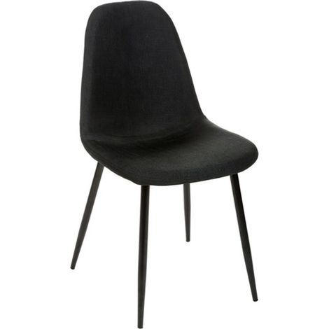 Atmosphera – Chaise scandinave Nokas – Pied en métal – Assise rembourrée en mousse – Dimensions L. 86 x l. 45 x H. 51 cm – Hauteur d'assise H. 50 cm